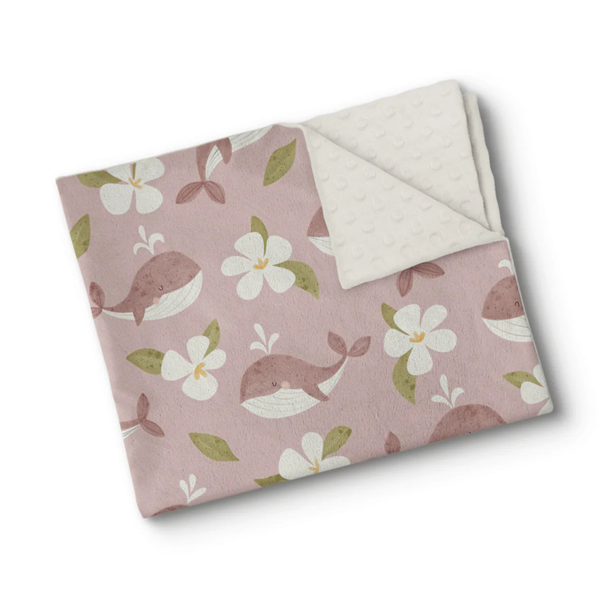 Boutique Petites Fleurs - Couverture Minky Rêve de baleines Oops
