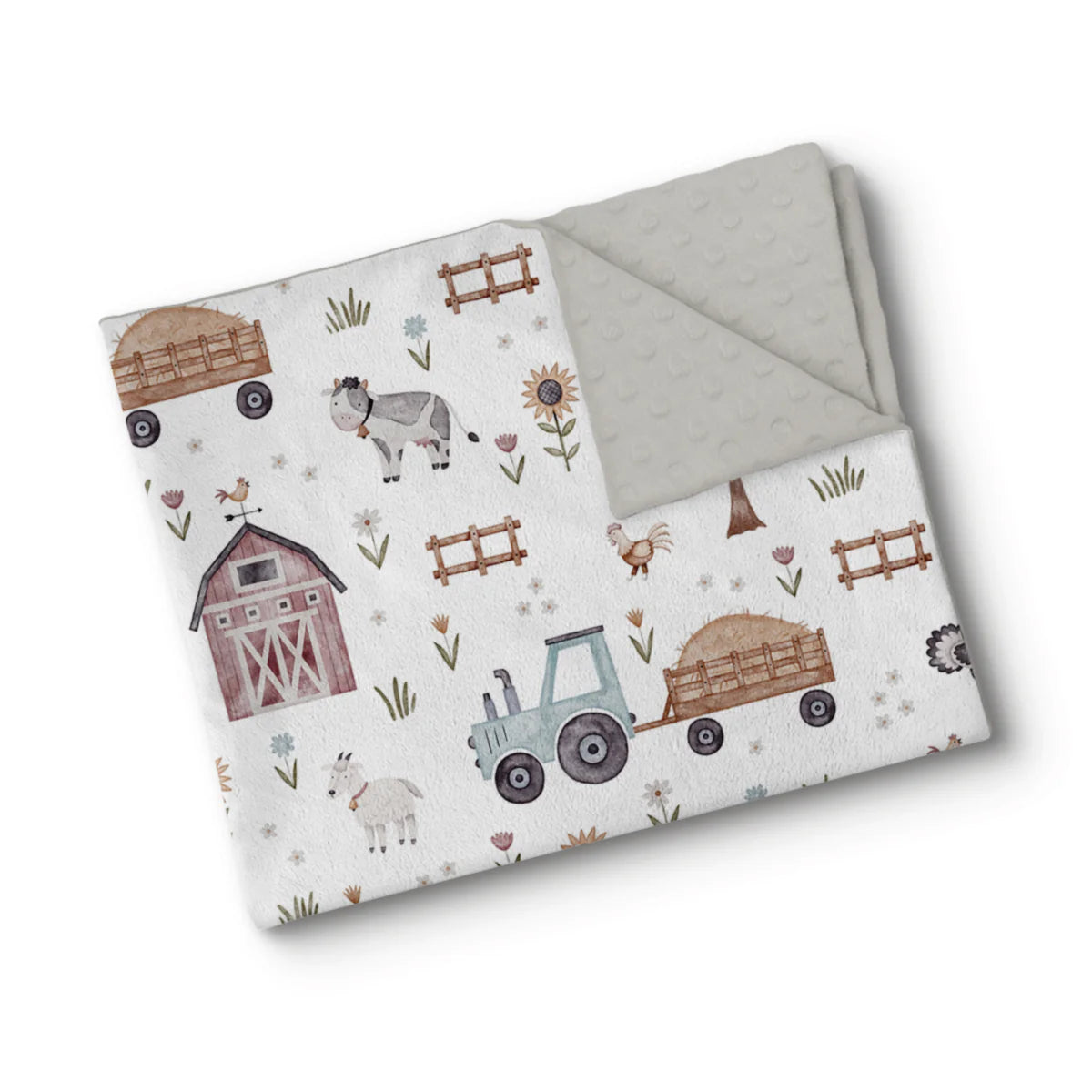 Boutique Petites Fleurs - Couverture Minky Moisson du matin - Oops