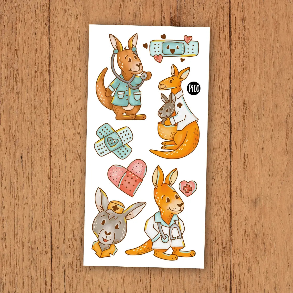 Tatouage temporaire Docteur Kangourou / pico-373