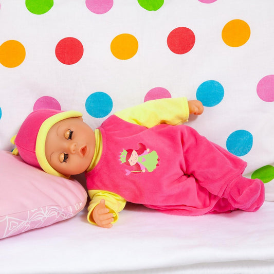 Boutique petites fleurs -Poupée Premiers mots Fushia et lime (38 cm) - Bayer