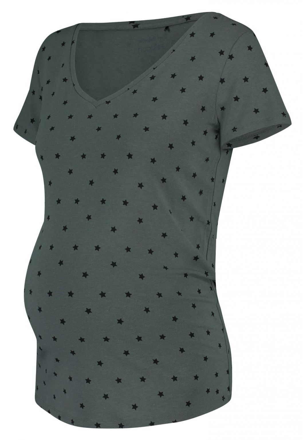 Tshirt Maternité Rome vert étoiles à col en V 90N0015