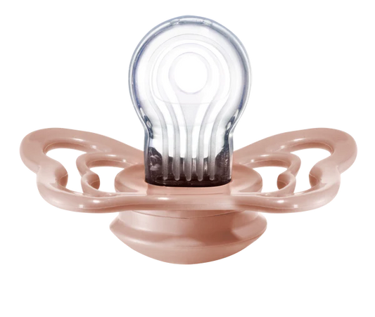 Suce bibs COUTURE Rose et ivoire taille 1 (0-6 mois)