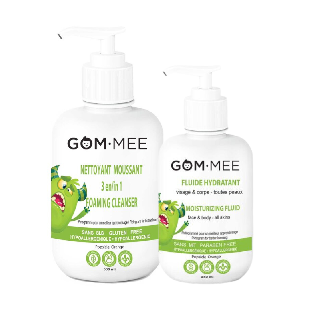 Duo Nettoyant moussant et FLUIDE HYDRATANT Troll de GOMMEE