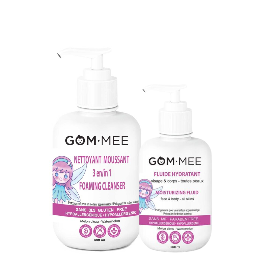 Duo Nettoyant moussant et FLUIDE HYDRATANT Fée de GOMMEE