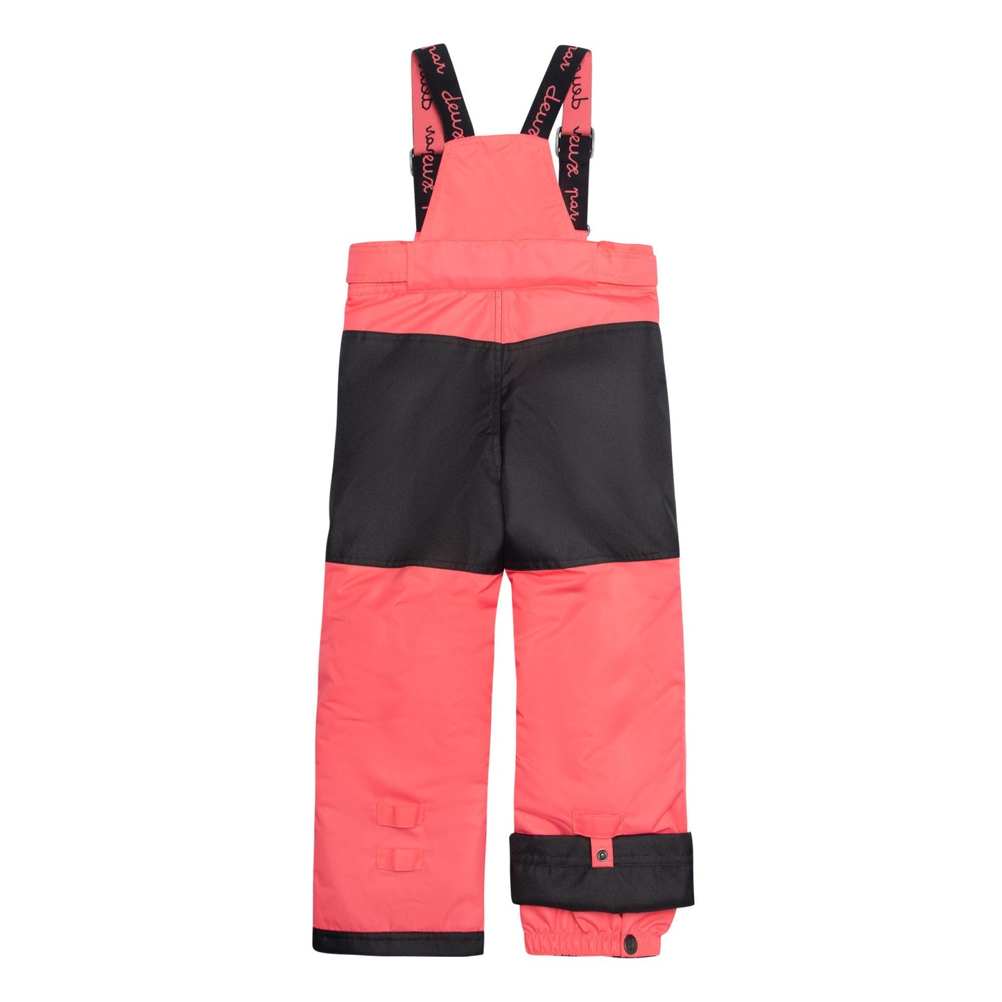 Habit de neige RECYCL deux-pièces corail et noir imprimé de fleurs F10C801