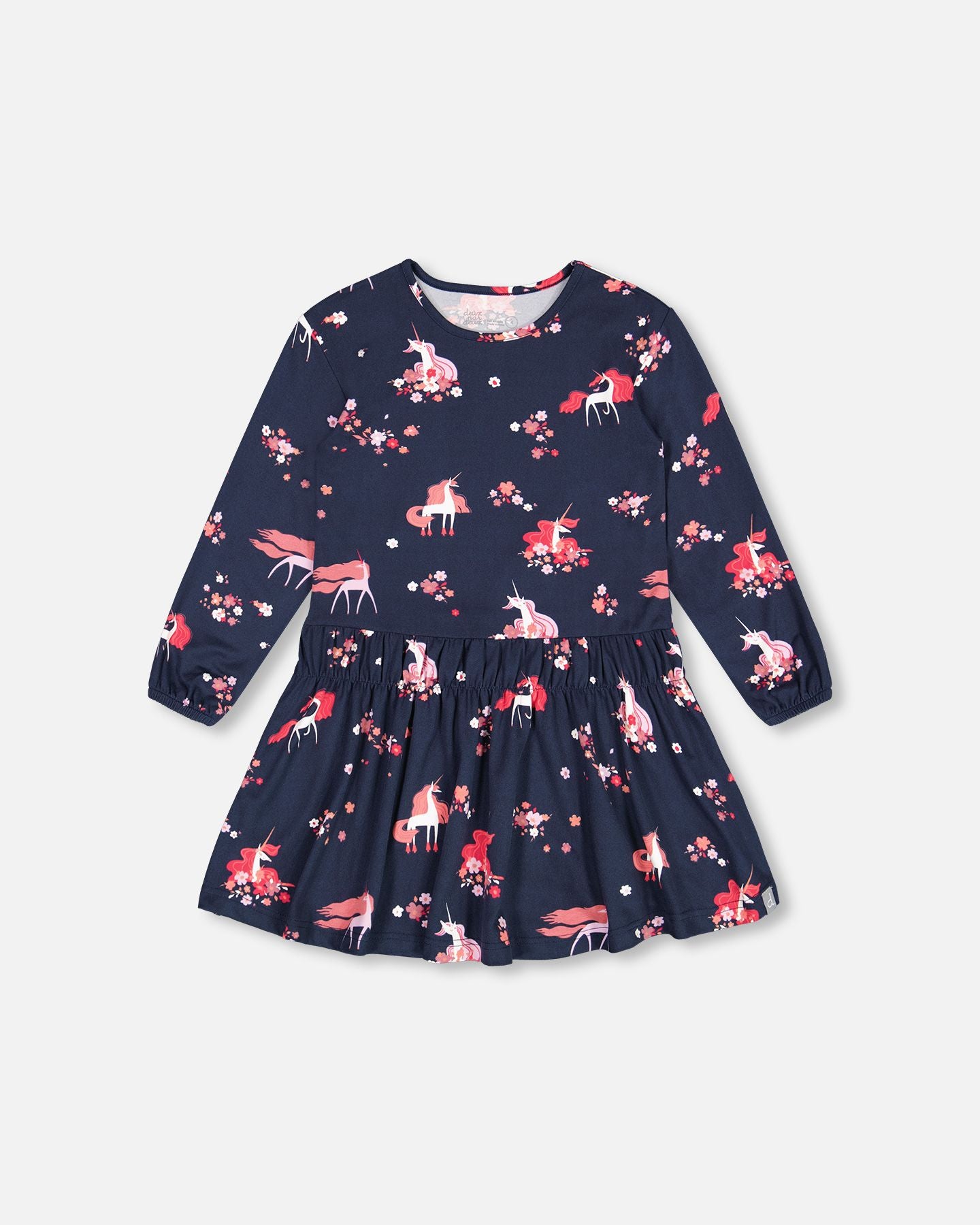 Boutique Petites Fleurs - Robe de jersey imprimé Licorne F20I92 - Deux par Deux