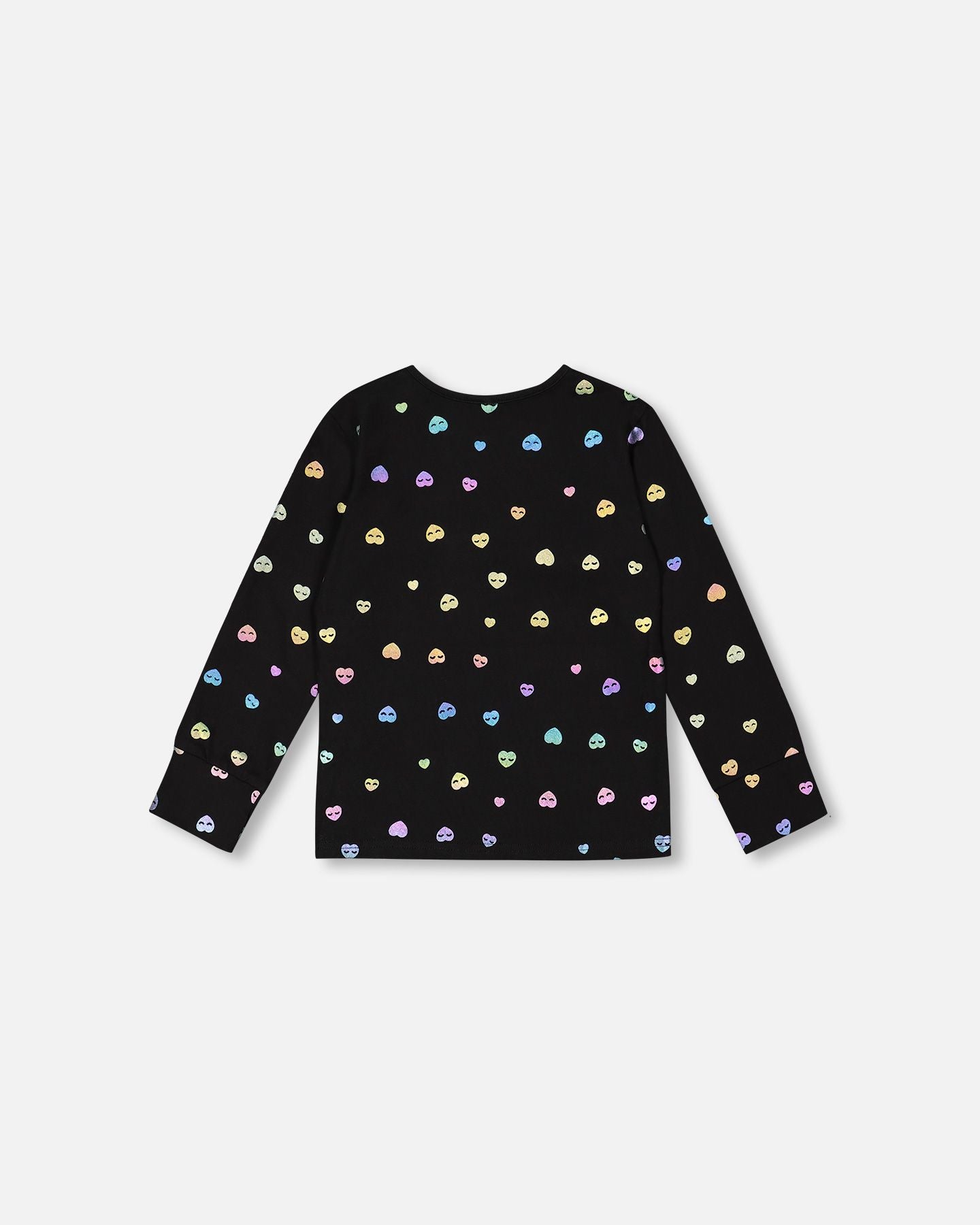 Boutique Petites Fleurs - T-shirt à manche longue imprimé coeur coloré F20L73 - Deux par Deux