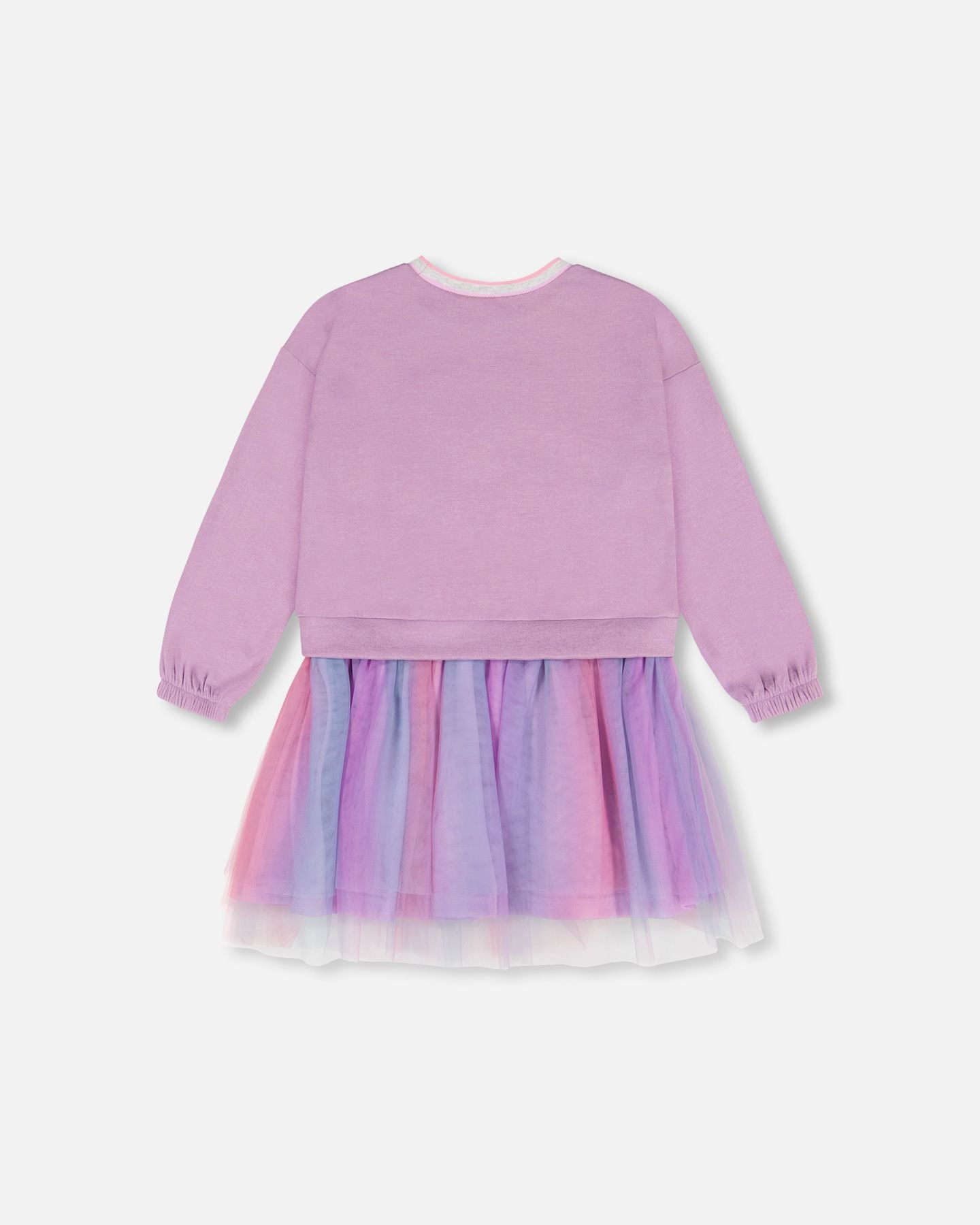 Boutique Petites Fleurs - Robe pull bi-matière super douce avec jupe en tulle F20L90 - Deux par Deux