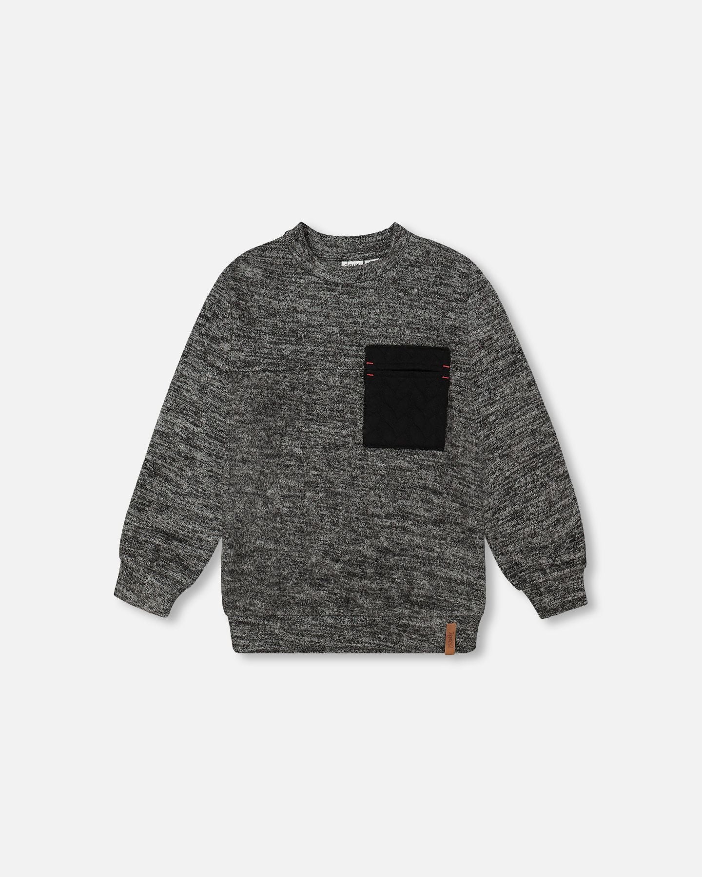 Boutique Petites Fleurs - Chandail en jersey brossé gris mix F20NB72 - Deux par Deux