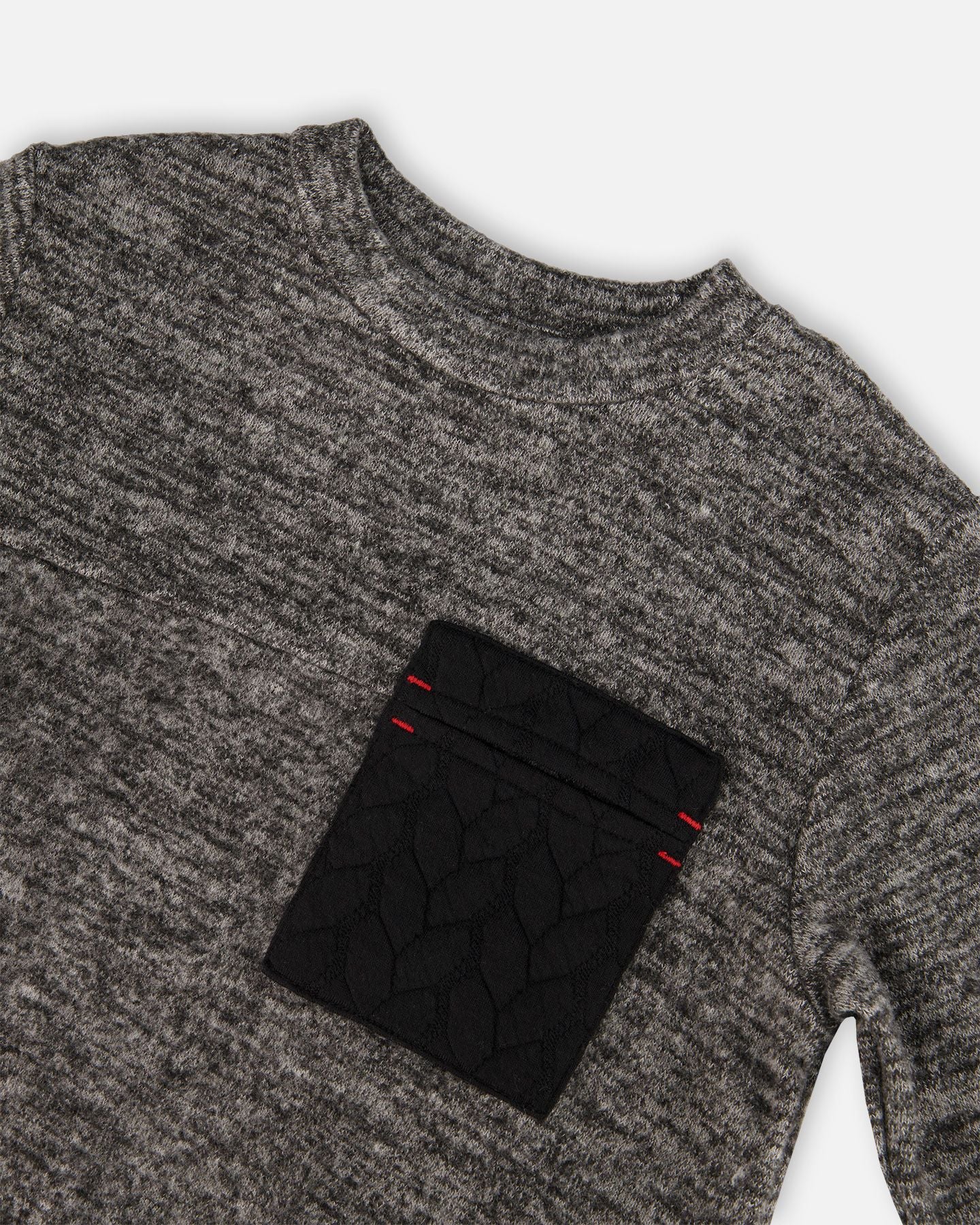 Boutique Petites Fleurs - Chandail en jersey brossé gris mix F20NB72 - Deux par Deux