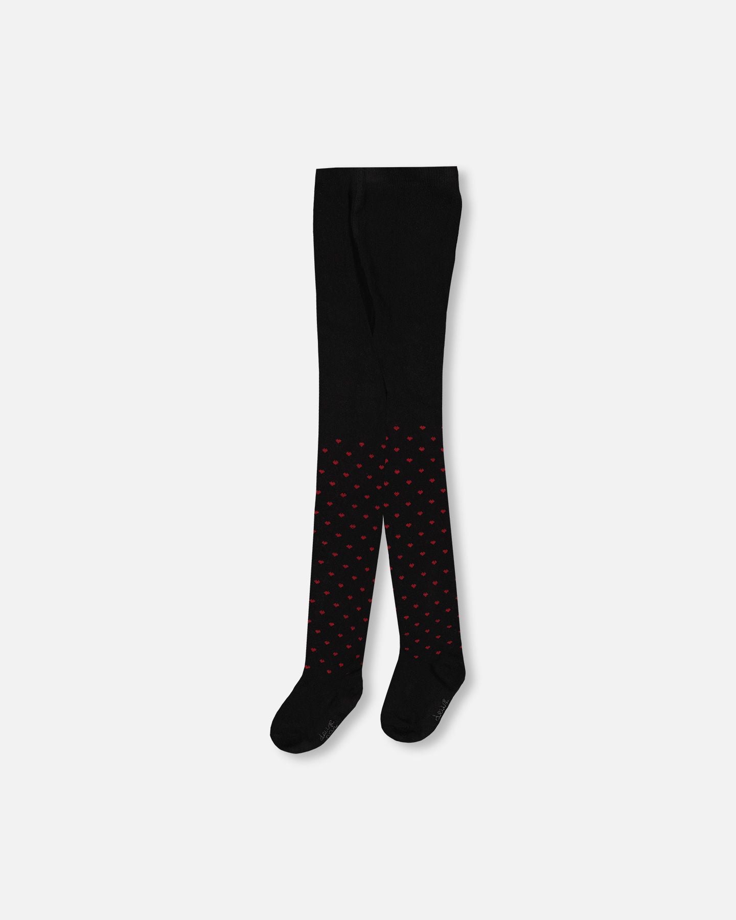 Boutique Petites Fleurs - Collants noirs avec motif de cœur rouge bébé et enfants F20NGC - Deux par Deux