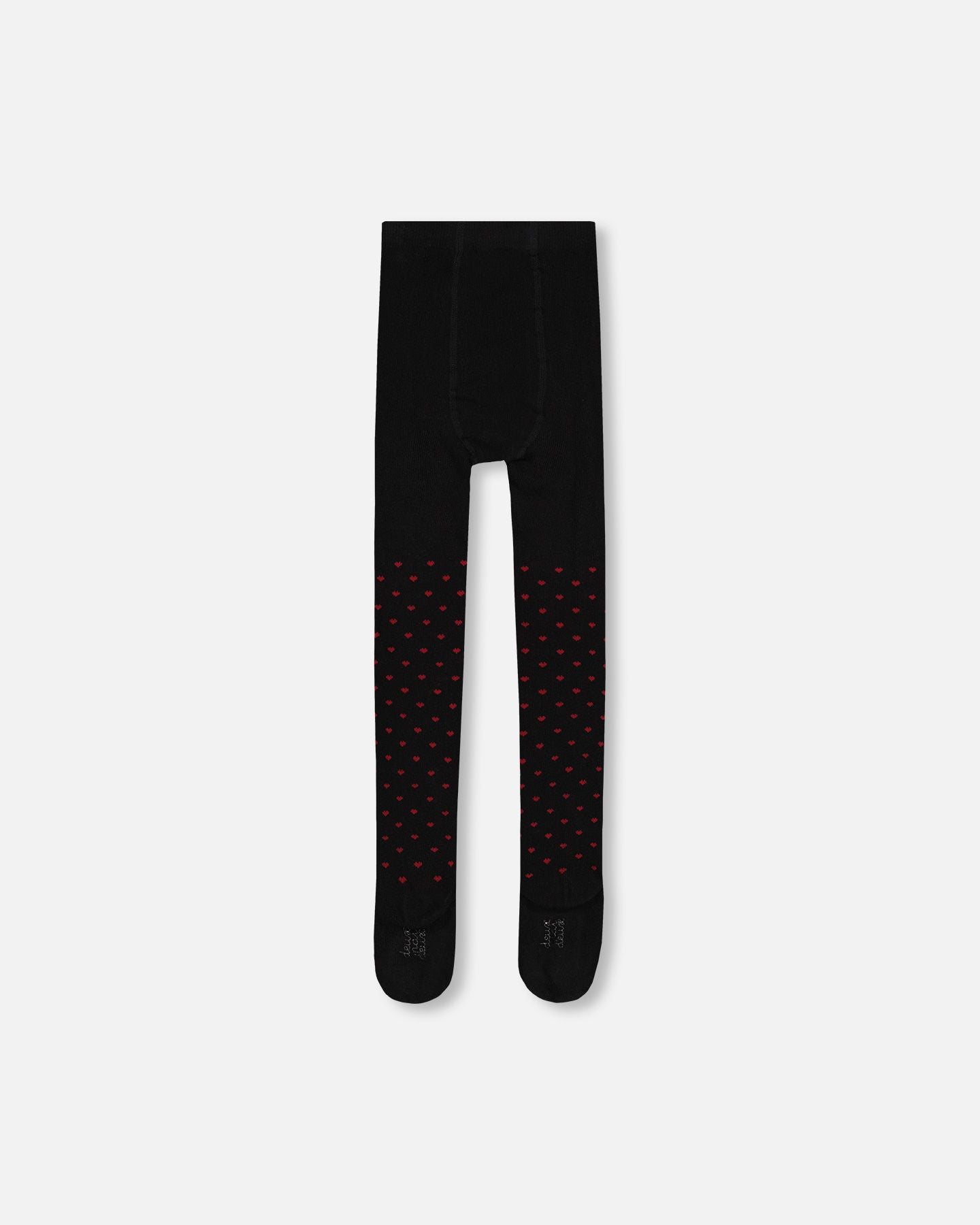 Boutique Petites Fleurs - Collants noirs avec motif de cœur rouge bébé et enfants F20NGC - Deux par Deux