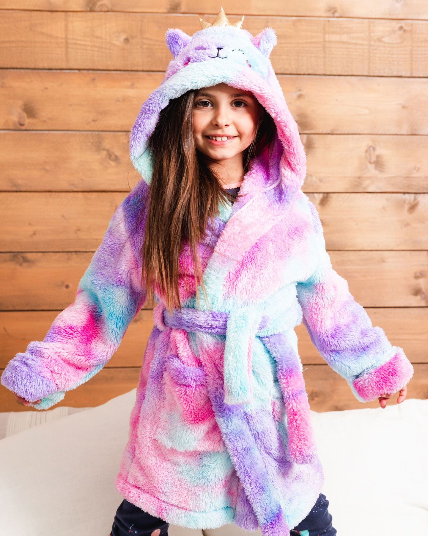 Boutique Petites Fleurs - Peignoir en peluche multicouleur F20R90 - Deux par Deux