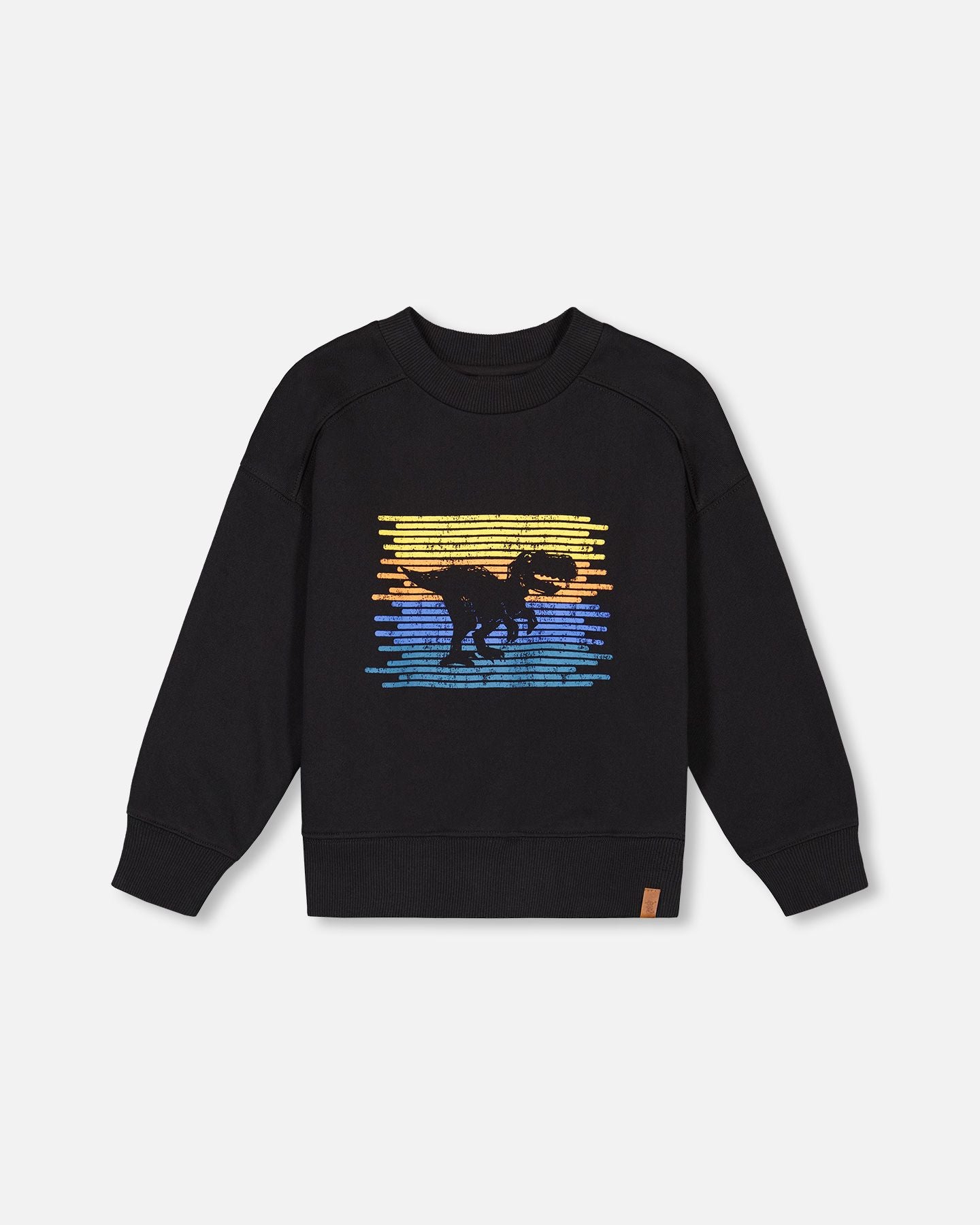 Boutique Petites Fleurs - Sweat en molletion noir dino F20U33 - Deux par Deux