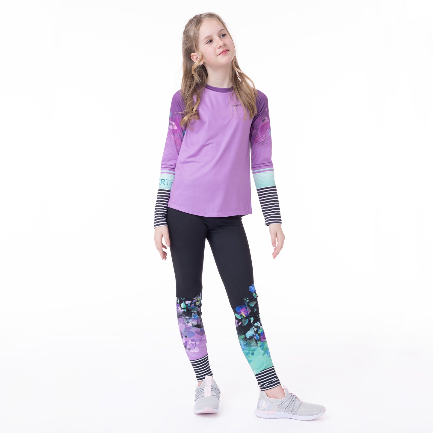 Boutique Petites Fleurs - T-shirt à manche longue athlétique ACTIVE ET PUISSANTE F23A84-06 - nano collection