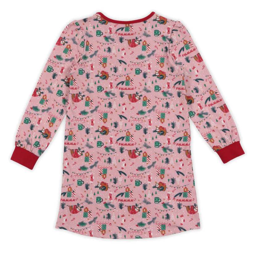 Boutique Petites Fleurs - Robe de nuit des fêtes rose Paresseux F23p86 - nano collection