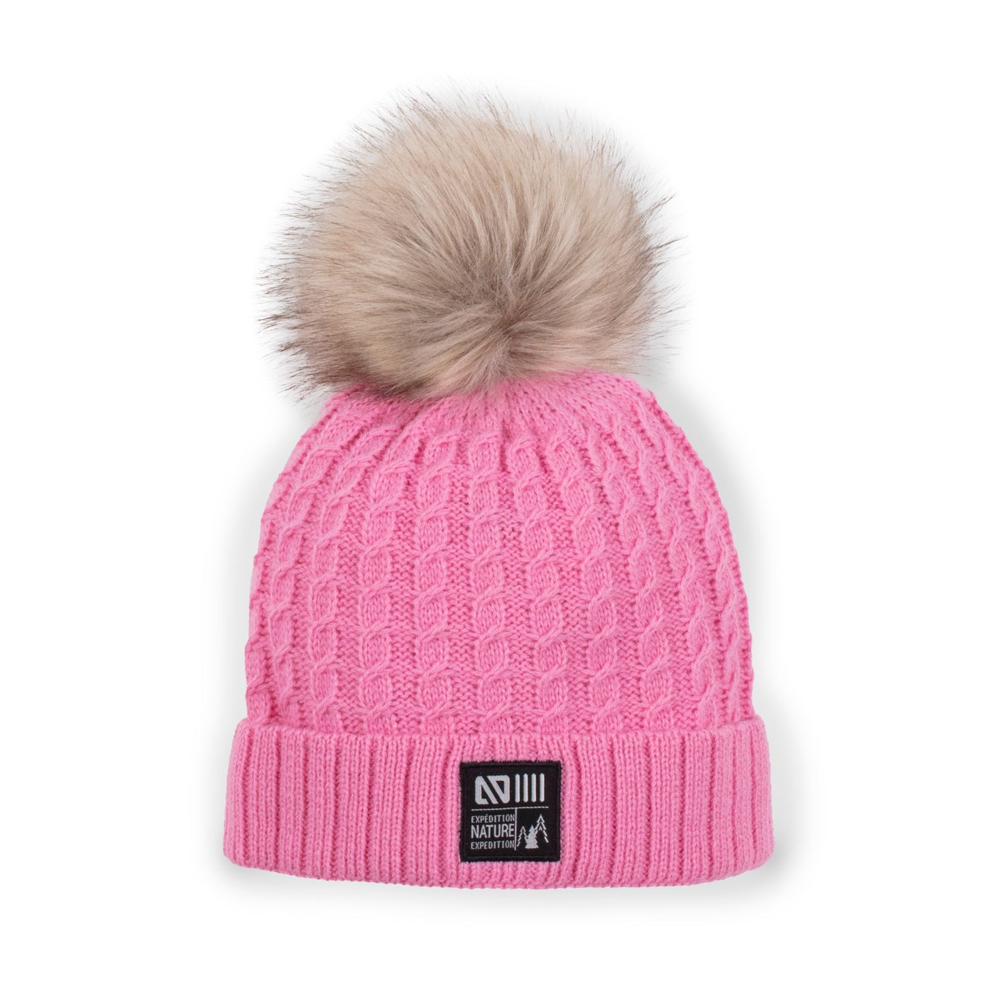 Boutique Petites Fleurs - Tuque en tricot Rose Alexanne F23TU270 - Nano collection