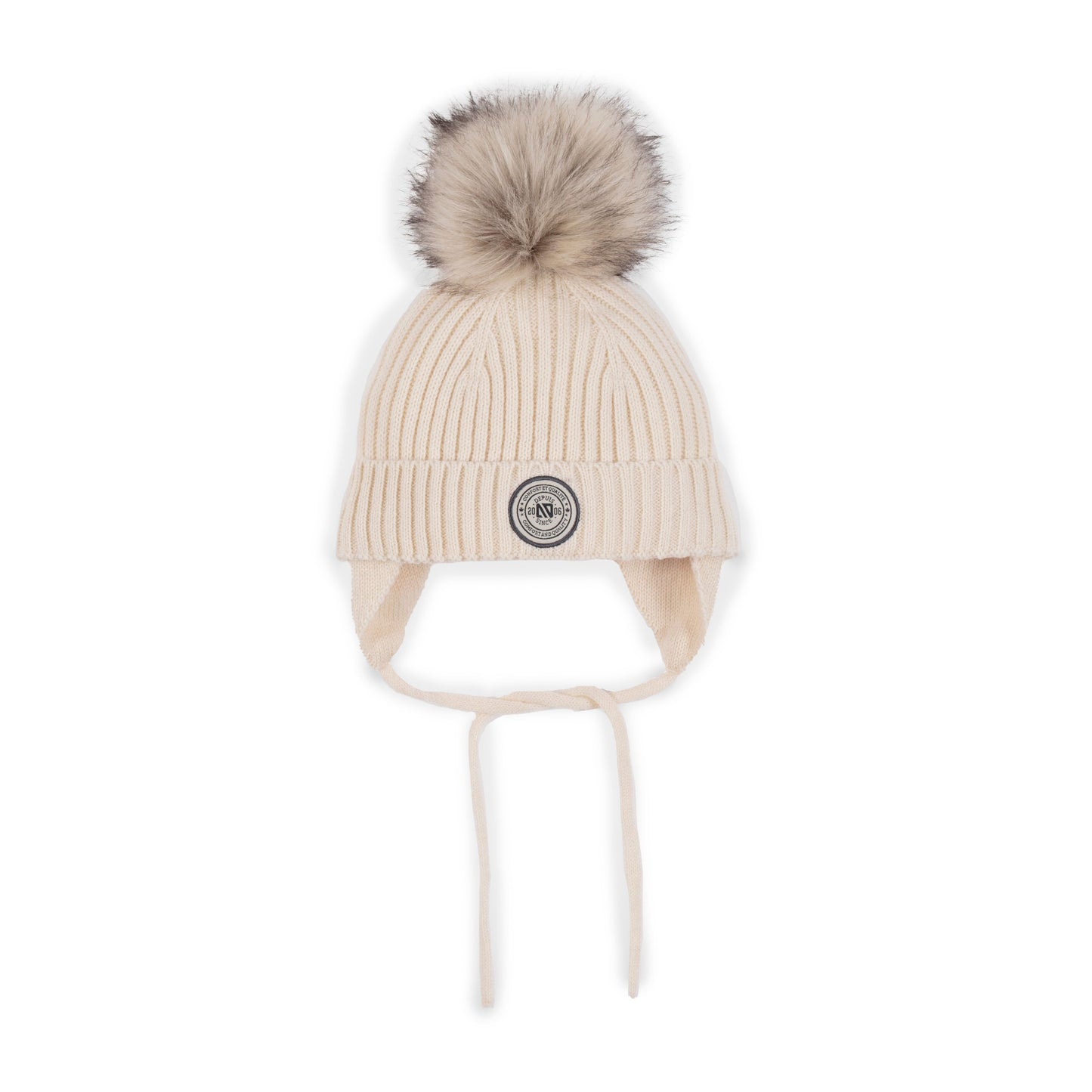 Boutique Petites Fleurs - Tuque en tricot Ivoire Camille F23TU274 - Nano collection