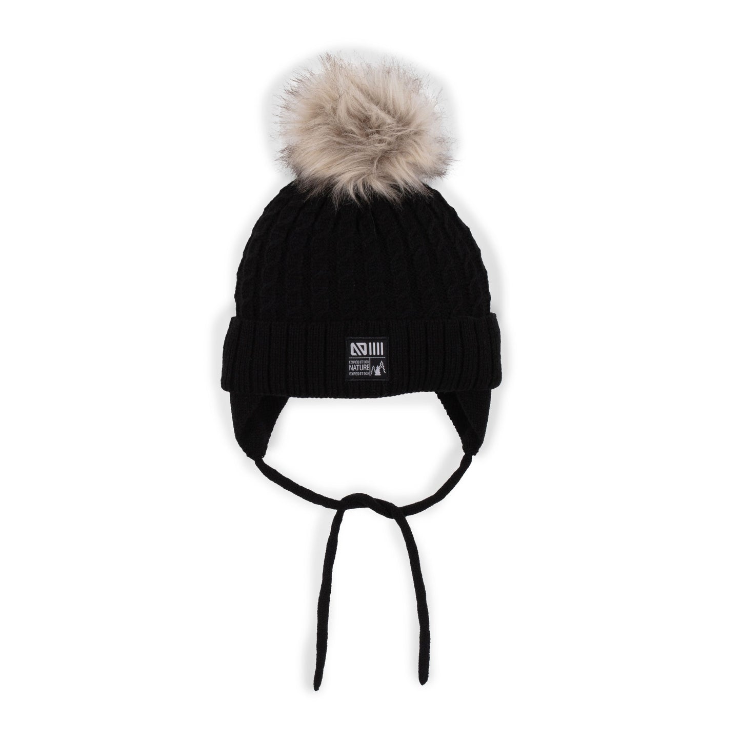 Boutique Petites Fleurs - Tuque en tricot Noire Laurie F23TU276 - Nano collection