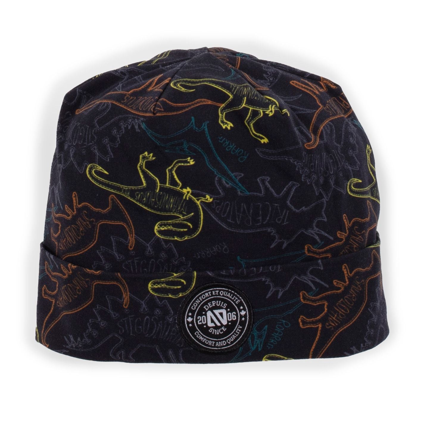 Boutique Petites Fleurs - Tuque en jersey doublée en micropolaire DINOSAURES F23TUj501 -Nano collection