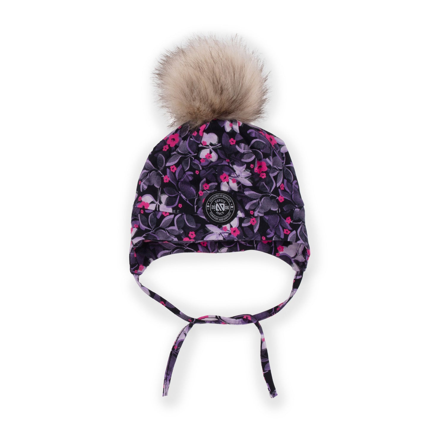 Boutique Petites Fleurs - Tuque en jersey doublée en micropolaire FLEURS F23TUJO500 - Nano collection