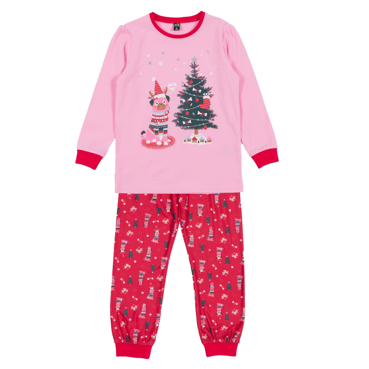 Boutique Petites Fleurs - Pyjama des fêtes Puppy F24P58 -Nano