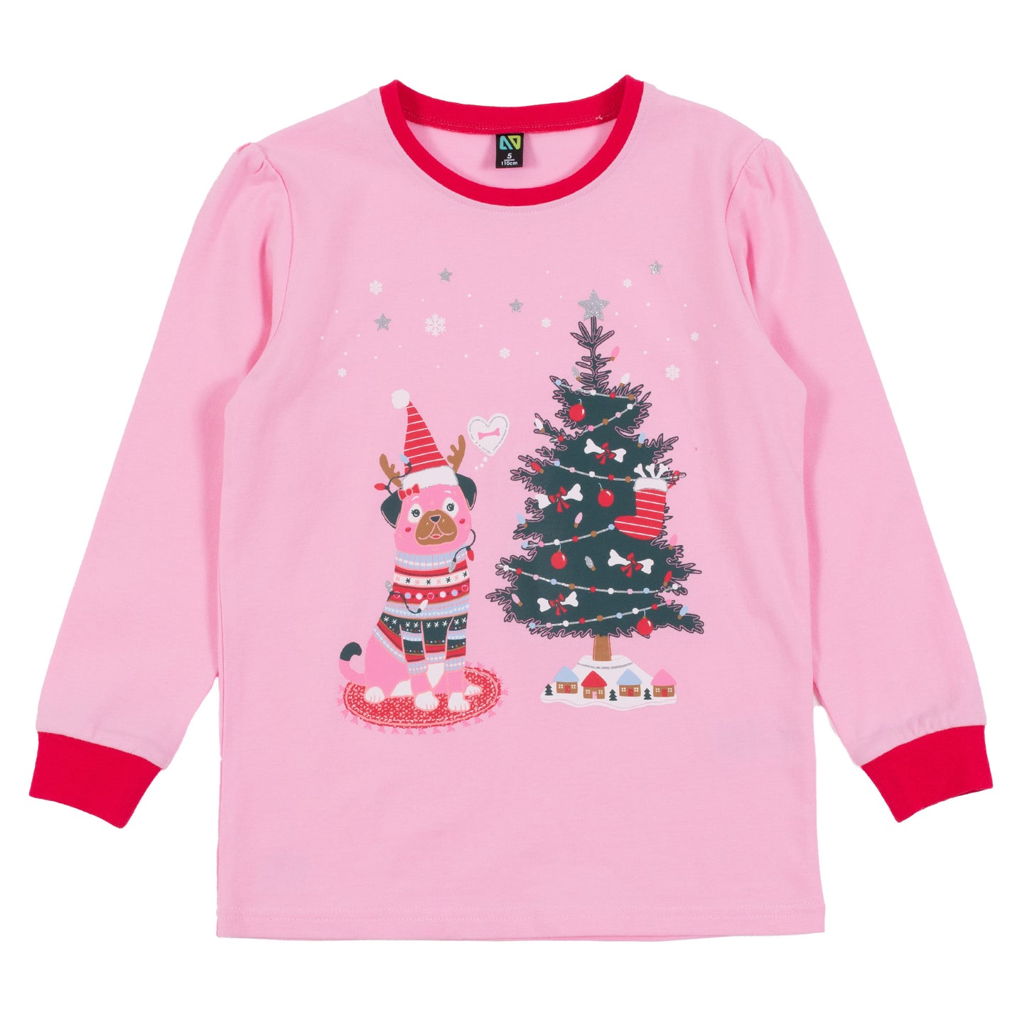 Boutique Petites Fleurs - Pyjama des fêtes Puppy F24P58 -Nano