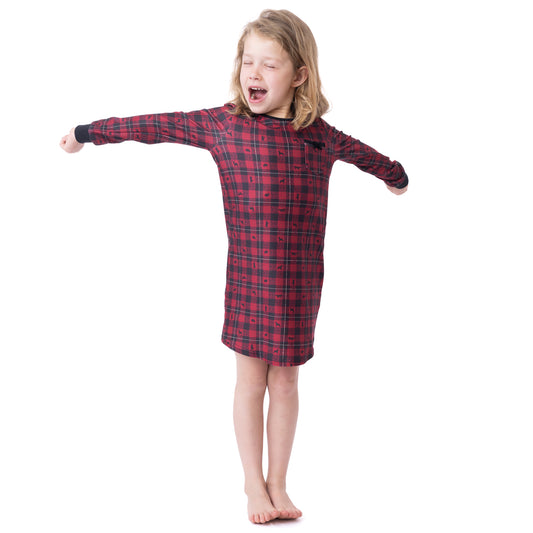 Boutique Petites Fleurs - Robe de nuit des fêtes à carreau F24P98 -Nano