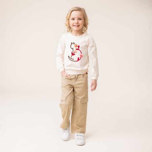 Pantalon beige FLEURS D'ANTAN F2504-05