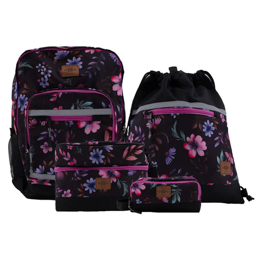 Boîte à lunch Fleuris noir F25LB102