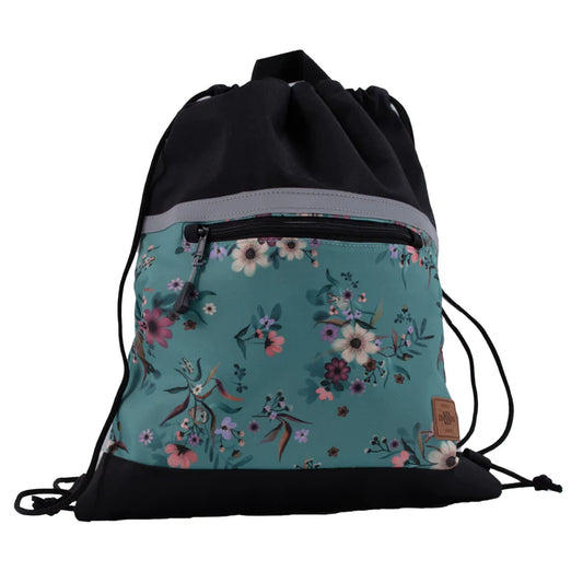 sac de sport fleuris turquoise F25CB104