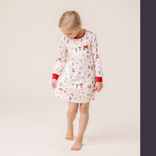 Boutique Petites Fleurs / Robe de nuit Noel dans la forêt F25p82 / Nano collection