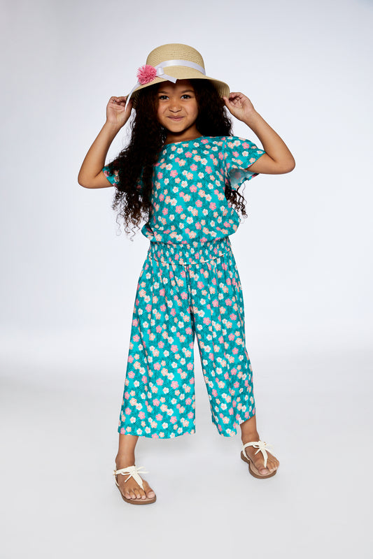 Boutique Petites Fleurs - Pantalon 3/4 vacances dans les îles F30J20 - Deux par Deux