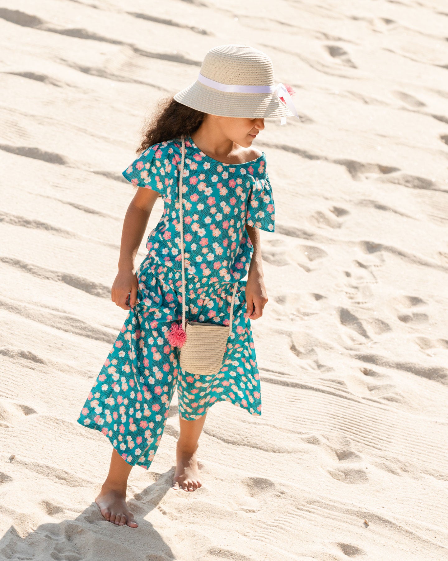 Boutique Petites Fleurs - Pantalon 3/4 vacances dans les îles F30J20 - Deux par Deux