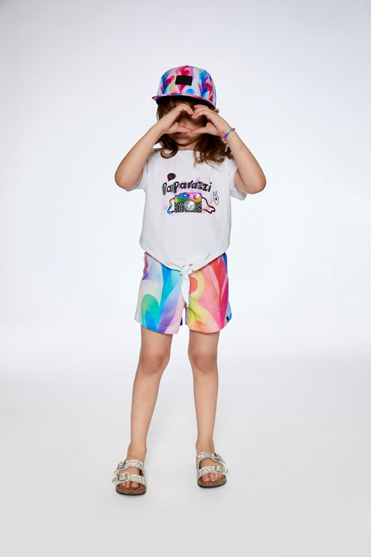 Boutique Petites Fleurs - Short Coeur arc-en-ciel vive les copines F30L25 - Deux par Deux