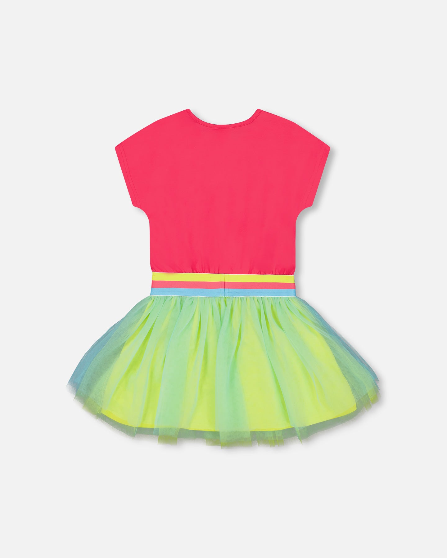 Boutique Petites Fleurs -Robe bi-matière Rose fushia vive les copines F30L92 - Deux par Deux