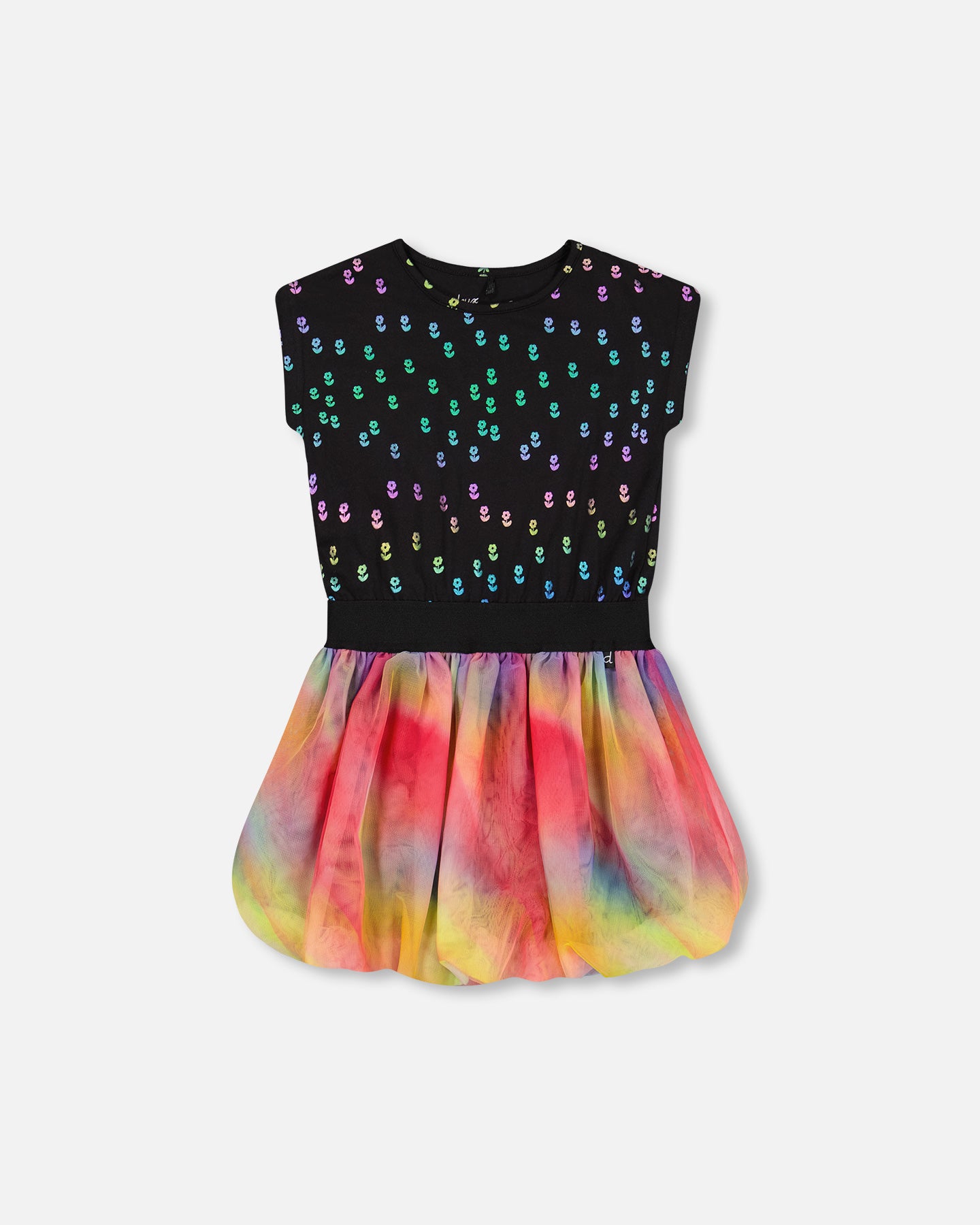 Boutique Petites Fleurs - Robe bi-matière Rose Noire vive les copines F30L93 - Deux par Deux
