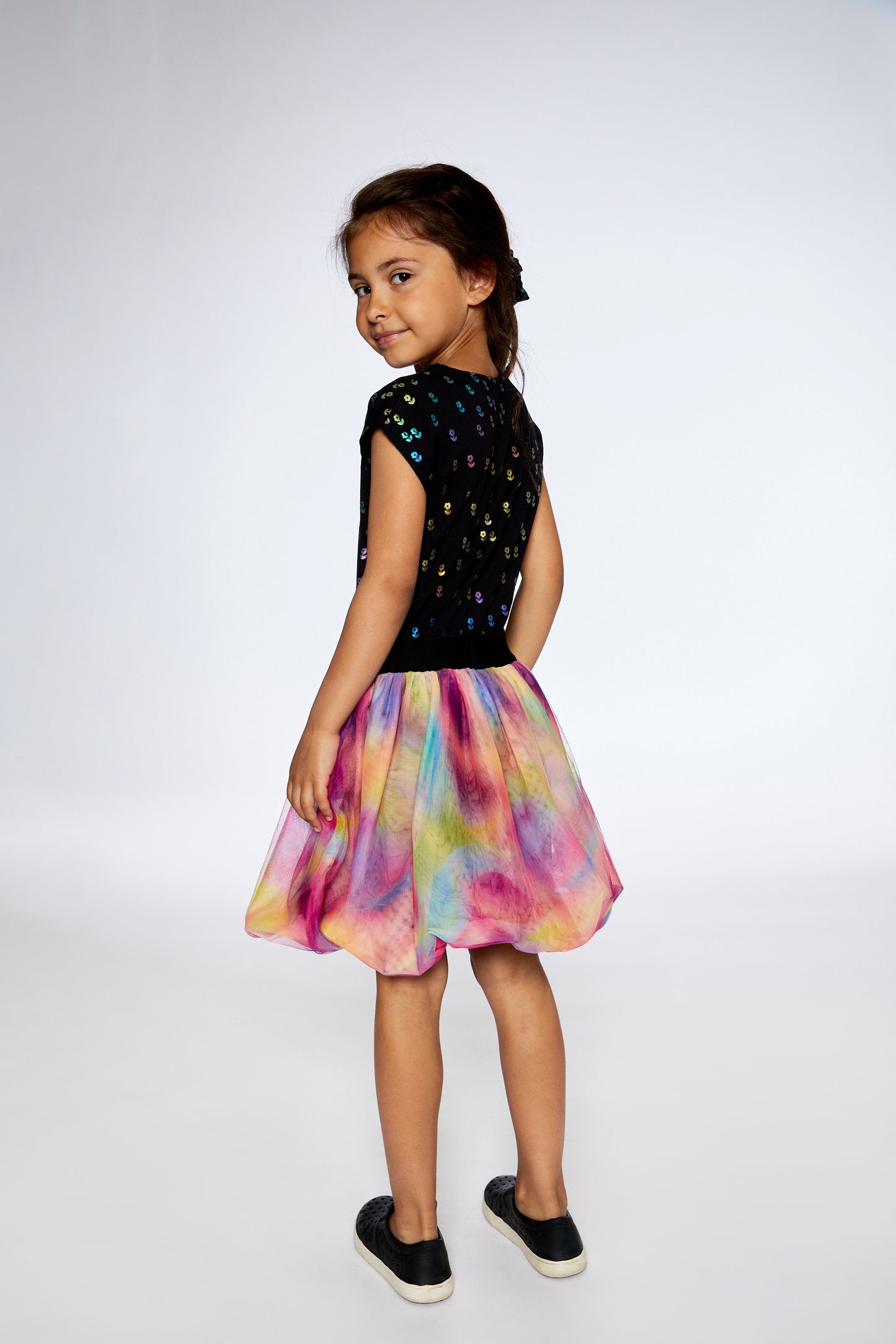 Boutique Petites Fleurs - Robe bi-matière Rose Noire vive les copines F30L93 - Deux par Deux