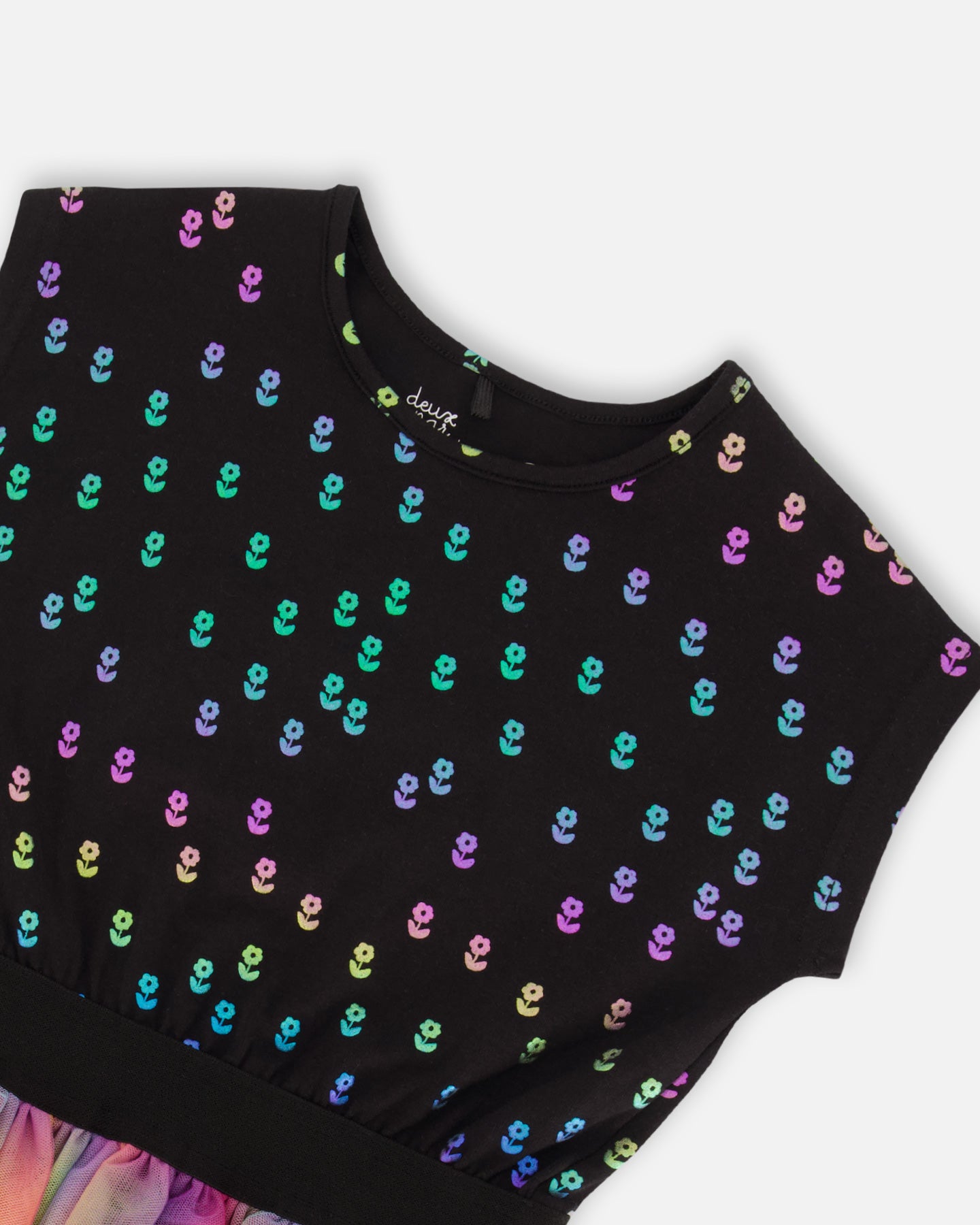 Boutique Petites Fleurs - Robe bi-matière Rose Noire vive les copines F30L93 - Deux par Deux