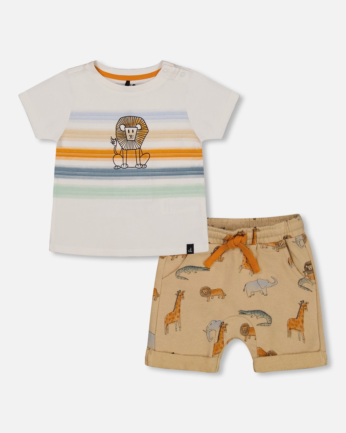 Boutique Petites Fleurs - Ensemble short et t-shirt Parc Safari F30T10 - Deux par Deux