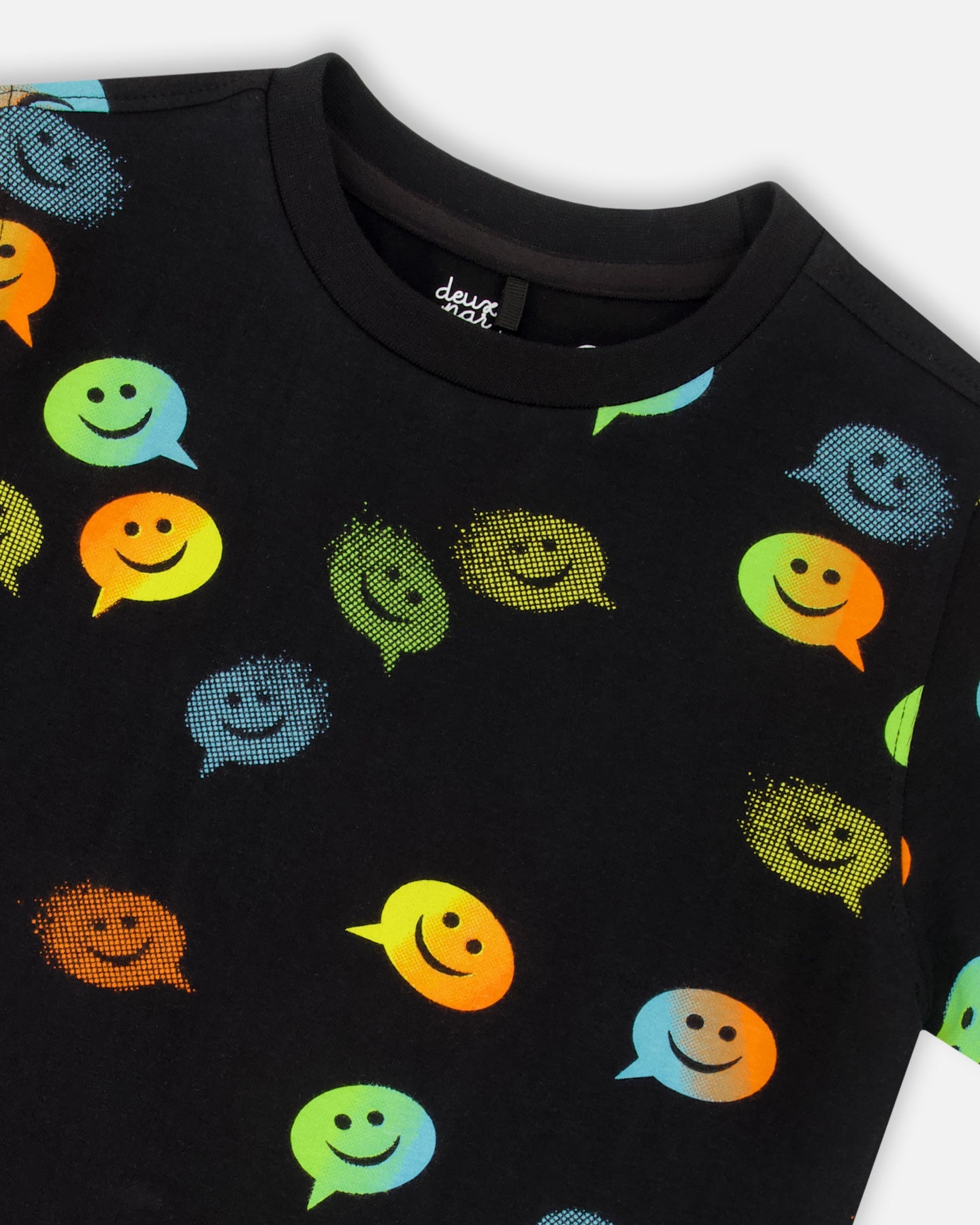 Boutique Petites Fleurs - T-shirt Noir imprimé F30U76 - Deux par Deux