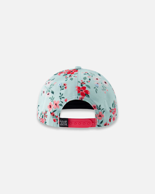 Casquette turquoise Fleurs F30VC1