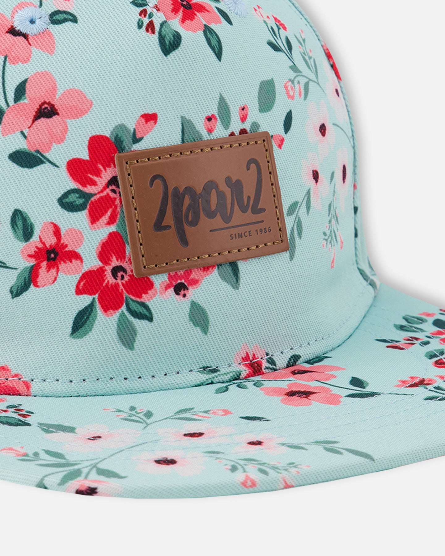 Casquette turquoise Fleurs F30VC1
