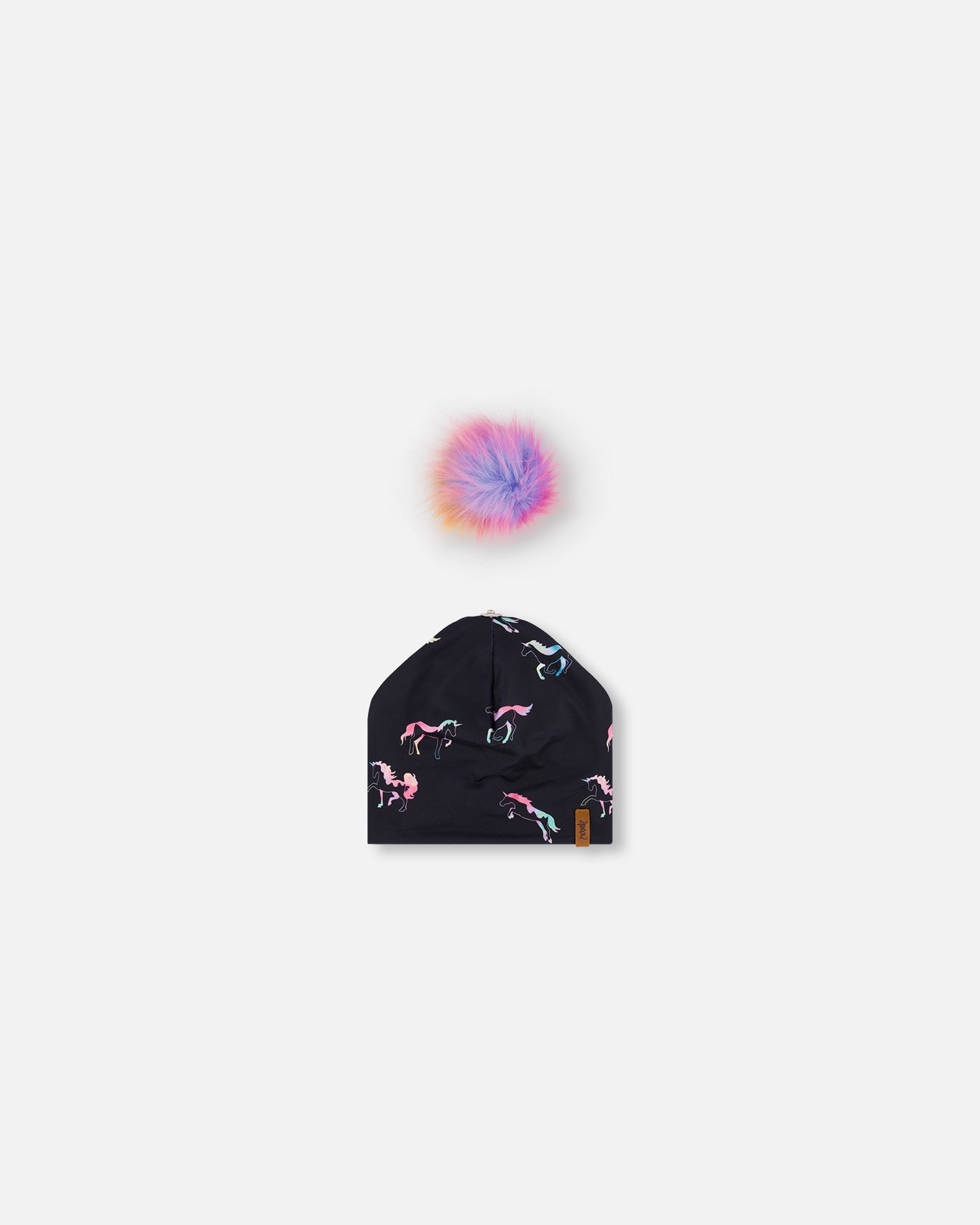 Boutique Petites Fleurs - Tuque à pompon mi-saison licornes multicolores F30W20 - Deux par Deux