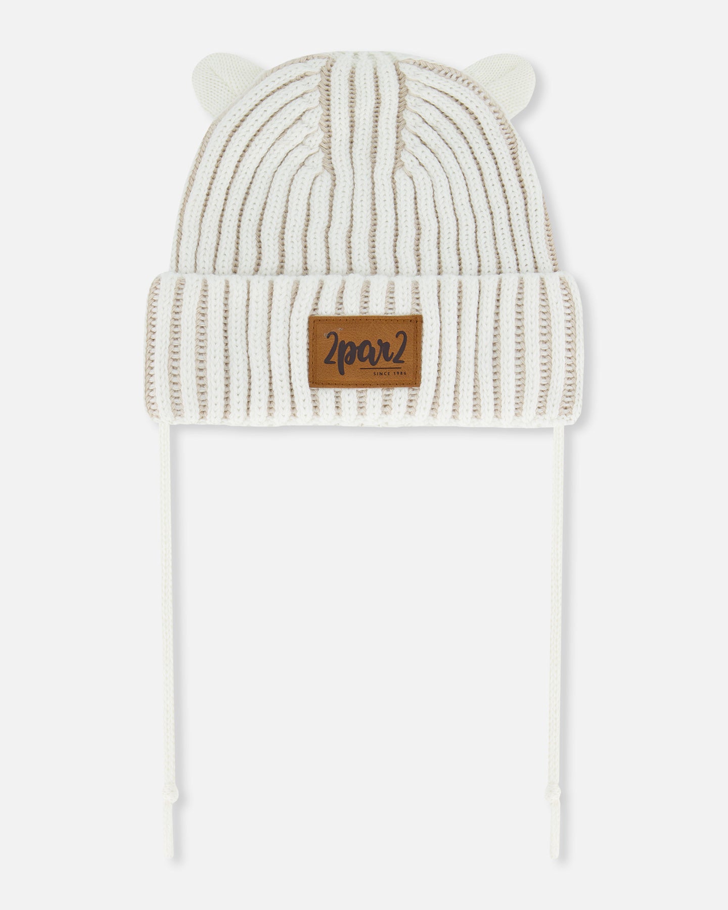 Boutique Petites Fleurs - Tuque en tricot pour bébé Blanc cassé F30WT23 - Deux par Deux