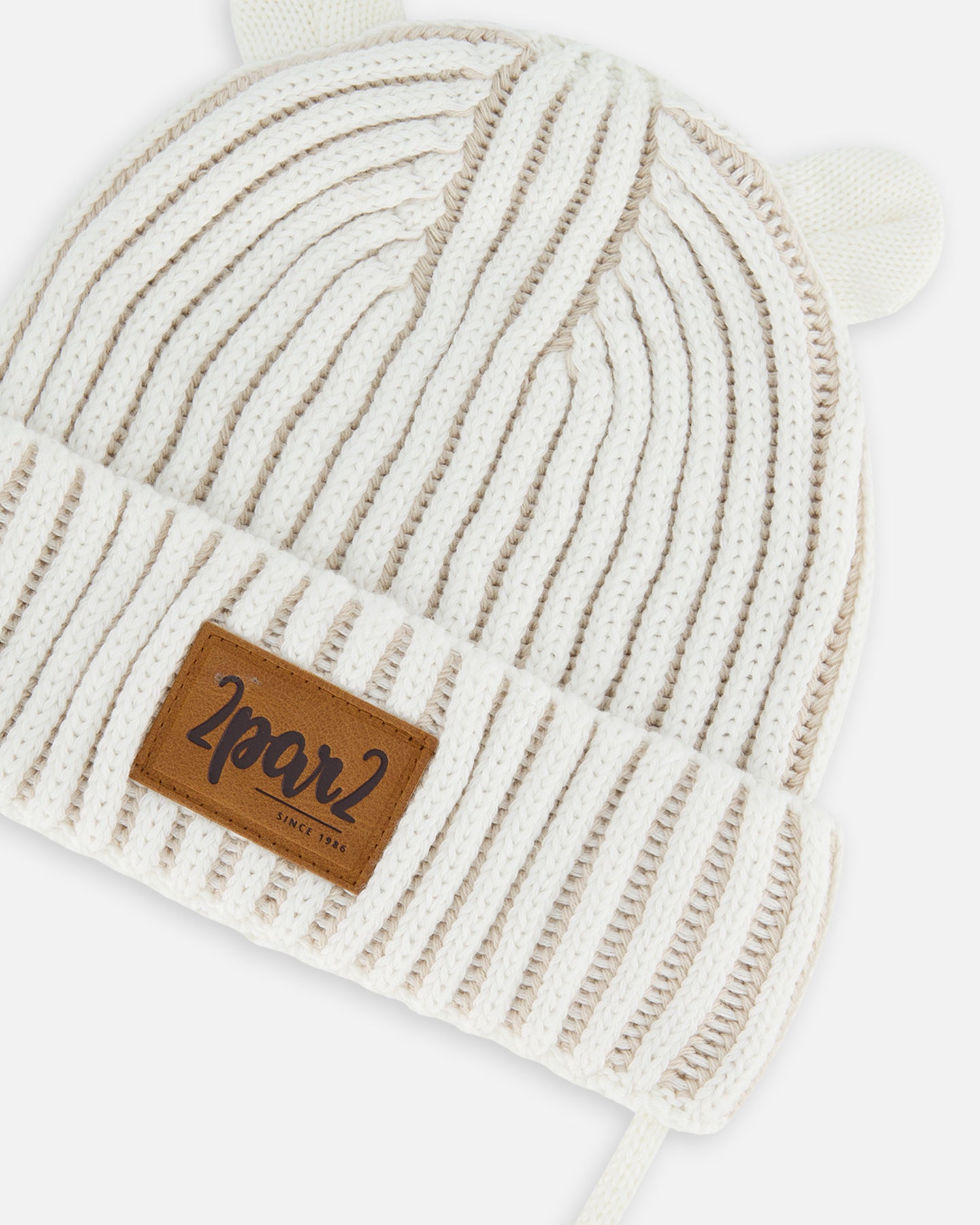 Boutique Petites Fleurs - Tuque en tricot pour bébé Blanc cassé F30WT23 - Deux par Deux