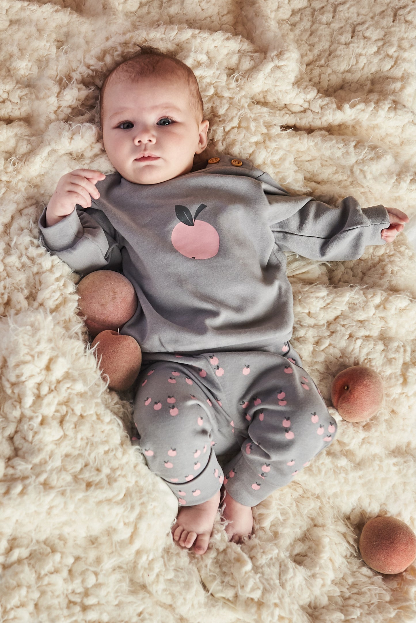 Ensemble pour bébé Fleurs de pommier imprimé pommes G20A11