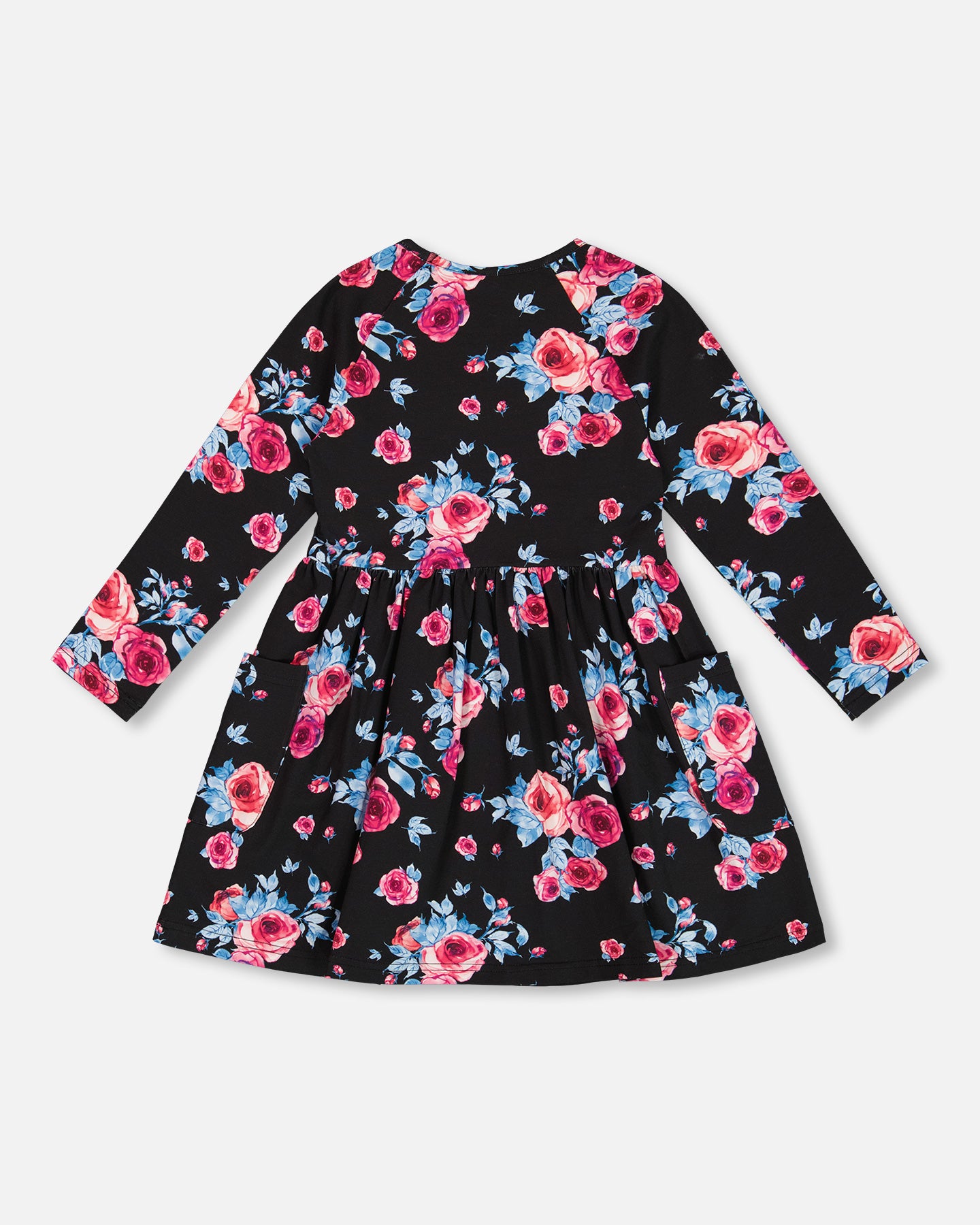 Boutique Petites Fleurs - Robe Noire imprimé de roses les essentiels G20Z91 - Deux par Deux