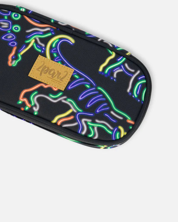 Boutique Petites Fleurs - Étui À Crayons imprimé dinosaures néon - Deux par Deux