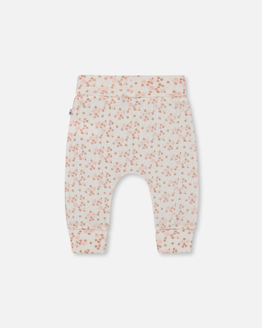 Pantalon évolutif à motifs fleurs roses pour bébé G30A20